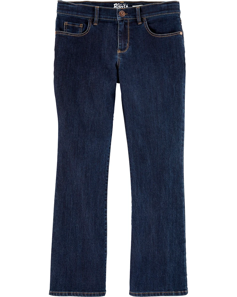 Girls Dark Wash Plus-Fit Bootcut Jeans