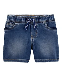 Toddler Pull-On Denim Shorts - Navy