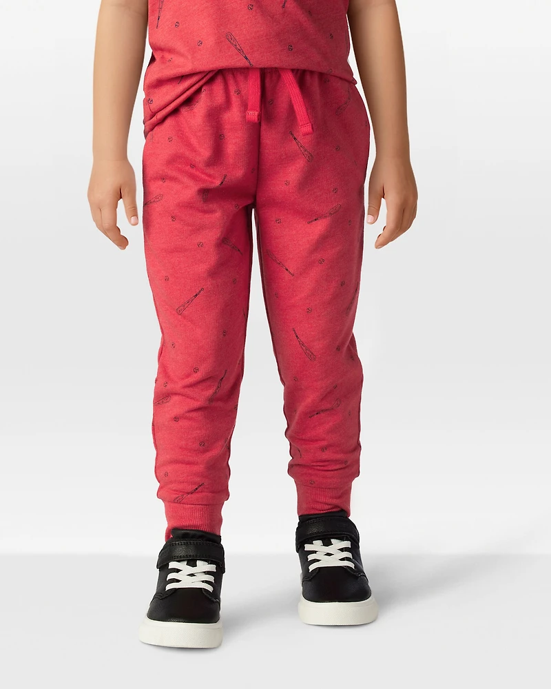 Toddler Boy Baseball French Terry Jogger - Red