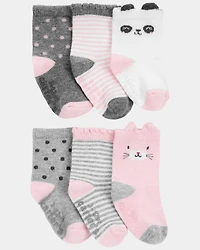 Toddler Girl 6-Pack Critter Socks