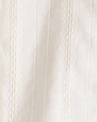 Toddler Girl Cotton Long-Sleeve Button-Down - Ivory