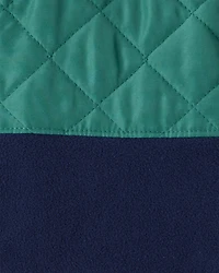 Boys Color Block Zip-Up Jacket - Green/Navy