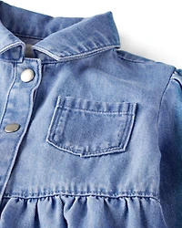 Girls Organic Cotton Denim Dress