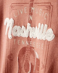 Boys Nashville Music Short-Sleeve Graphic Tee - Brown