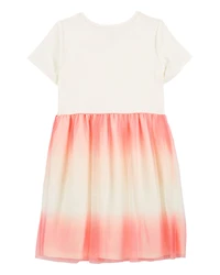 Kid Ombre Short-Sleeve Tutu Dress - Pink
