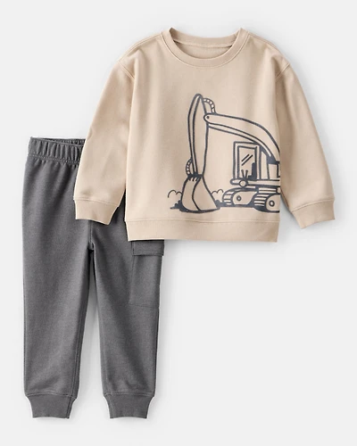 Toddler Boy 2-Piece Construction Long-Sleeve Tee & Pant Set