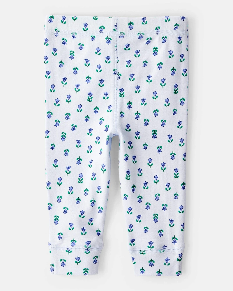 Baby 2-Pack Floral Pull-On Pants - Grey/Blue