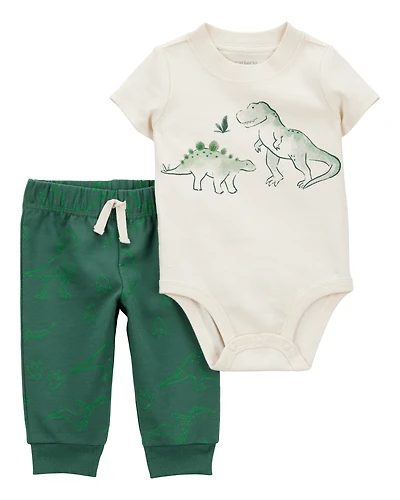 Baby 2-Piece Dinosaur Short-Sleeve Bodysuit Pant Set