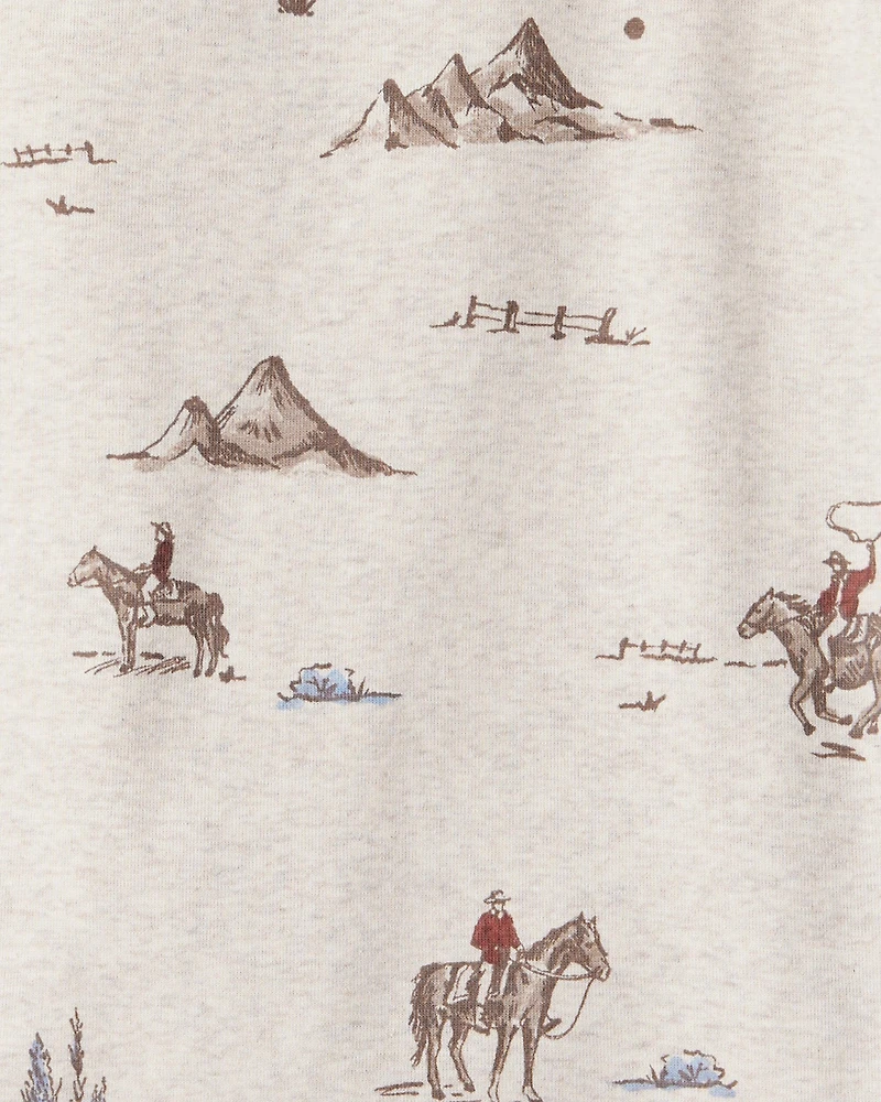 Kid Organic Cotton Pajamas Western Rodeo Print