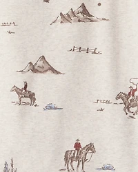 Kid Organic Cotton Pajamas Western Rodeo Print