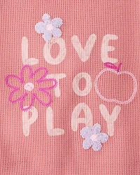 Toddler Girl Love To Play Short-Sleeve Graphic Tee - Pink