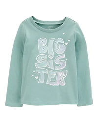 Toddler Big Sister Long-Sleeve Graphic Tee