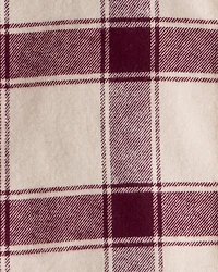 Toddler Boy Plaid Button-Down Shirt - Maroon/Cream