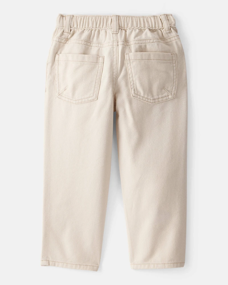 Toddler Boy  Tapered Twill Pants - Cream