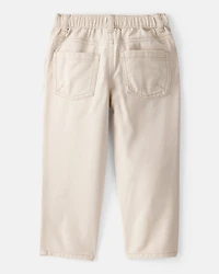 Toddler Boy  Tapered Twill Pants - Cream
