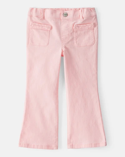 Toddler Girl Cotton Flare Pants - Pink
