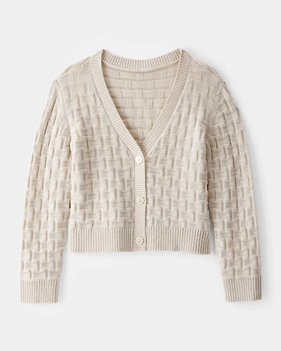 Kid Cropped Sweater Knit Stitched Cardigan
