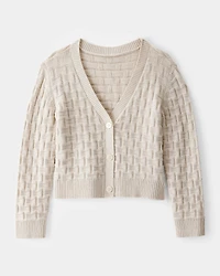 Kid Cropped Sweater Knit Stitched Cardigan