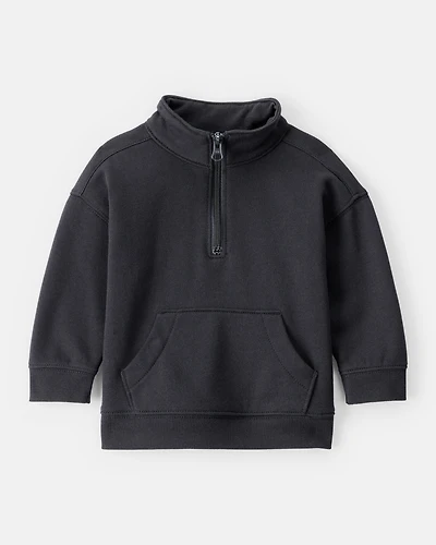 Baby Boy DayDream Fleece Quarter Zip Sweatshirt - Black