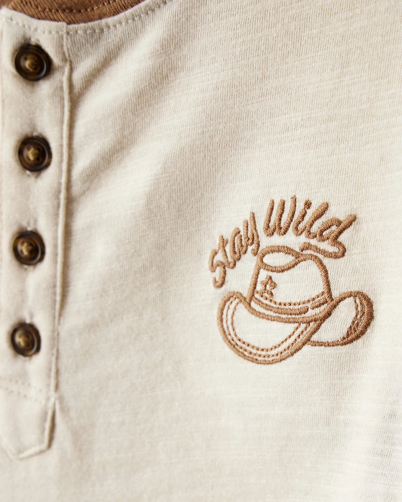 Baby Boy Stay Wild Henley Top