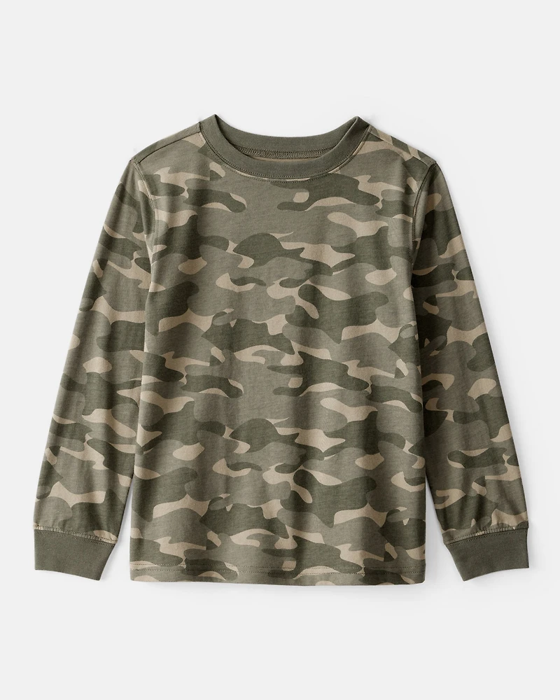 Boys Camo Long-Sleeve Tee - Green