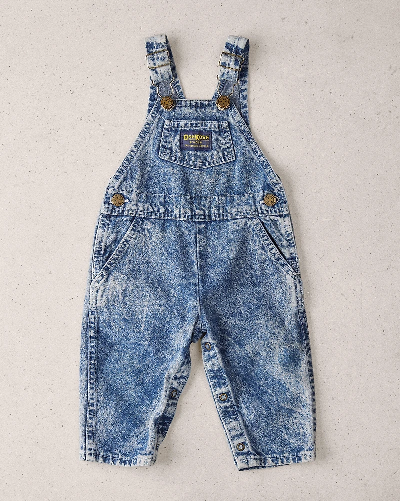 Baby 12M Vintage Dark Acid Wash Denim Overalls from the OshKosh Archive Release, circa 1990s