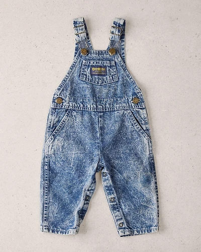 Baby 12M Vintage Dark Acid Wash Denim Overalls from the OshKosh Archive Release, circa 1990s