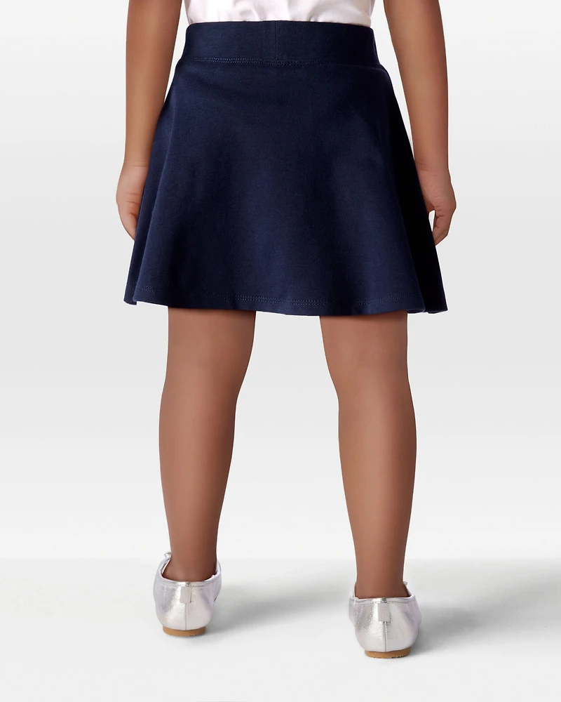 Toddler 2-Pack Ponte Knit Uniform Skirts - Navy