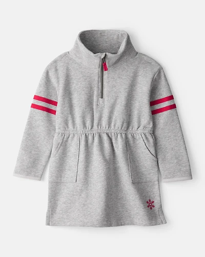 Toddler Girl Mock Neck Long-Sleeve Dress - Grey