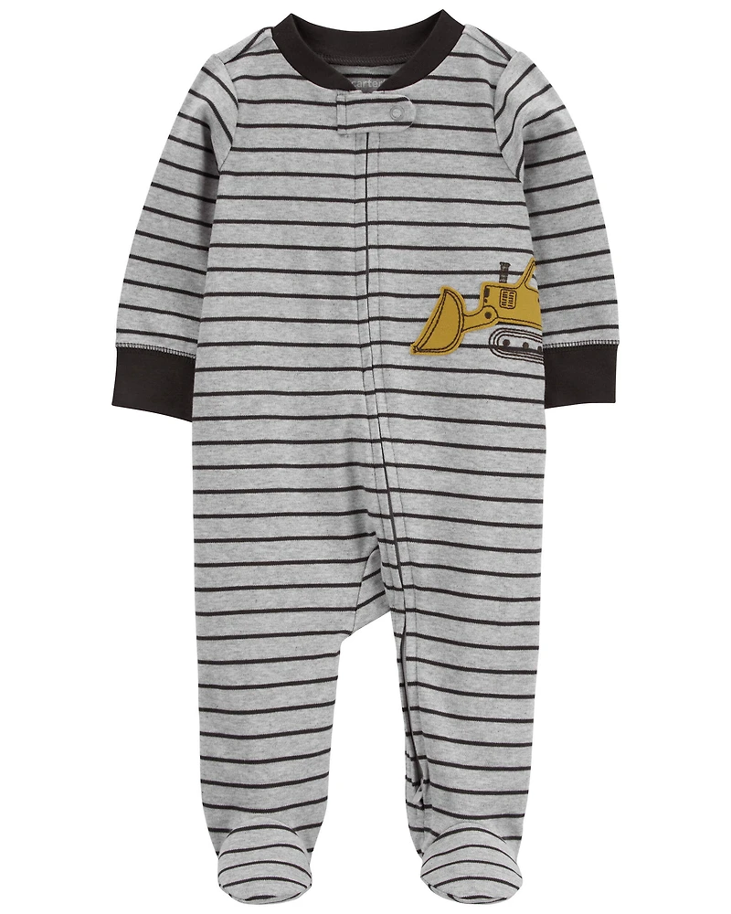 Baby Construction 2-Way Zip Cotton Blend Sleep & Play Pajamas