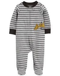 Baby Construction 2-Way Zip Cotton Blend Sleep & Play Pajamas