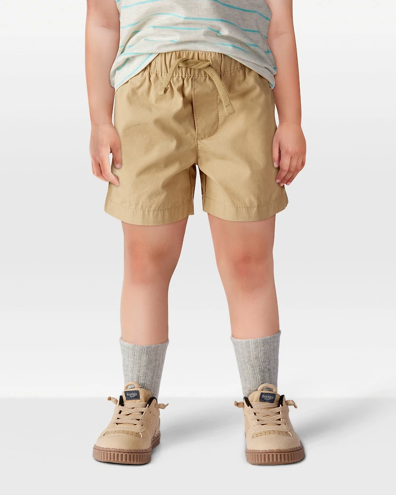 Toddler Pull-On Poplin Shorts - Khaki