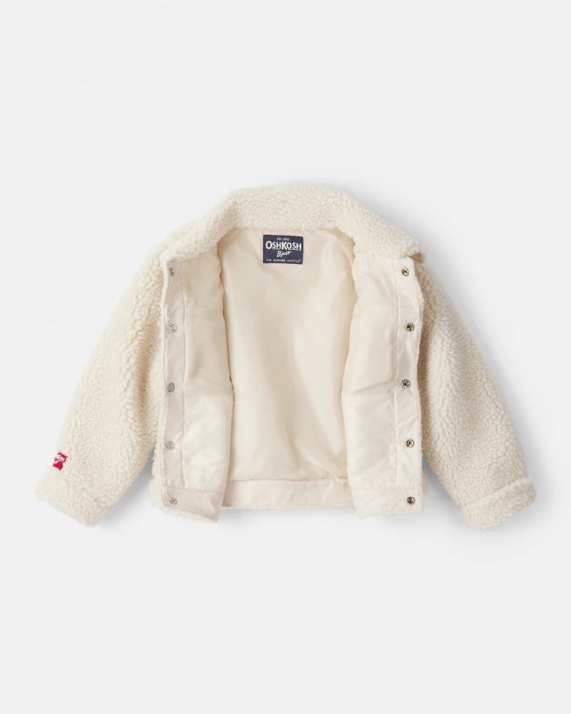 Toddler Boy Sherpa Long-Sleeve Jacket - Cream