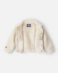 Toddler Boy Sherpa Long-Sleeve Jacket - Cream