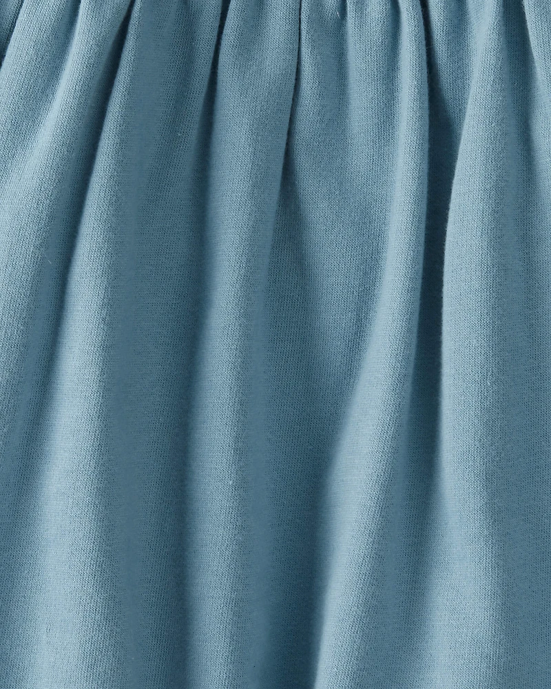 Baby Organic Cotton Pocket Dress in Cottage Blue