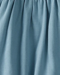 Baby Organic Cotton Pocket Dress in Cottage Blue