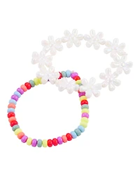 2-Pack Floral Beaded Bracelets