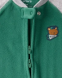 Baby Boy Bear Loose Fit Long-Sleeve Sleep & Play - Green