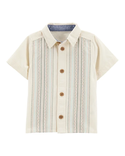 Baby Geometric Print Button-Front Shirt