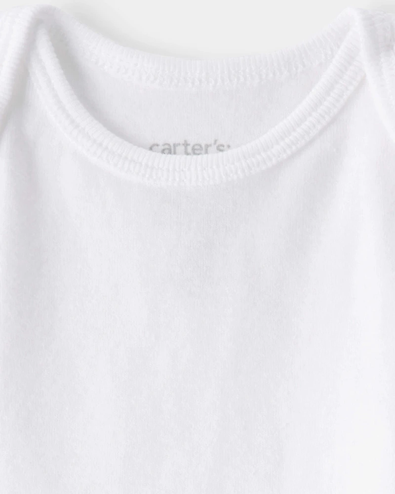 Baby 10-Pack Sleeveless Cotton Bodysuits - White