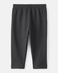 Baby Girl Pull-On Stretch Cozy Leggings - Black