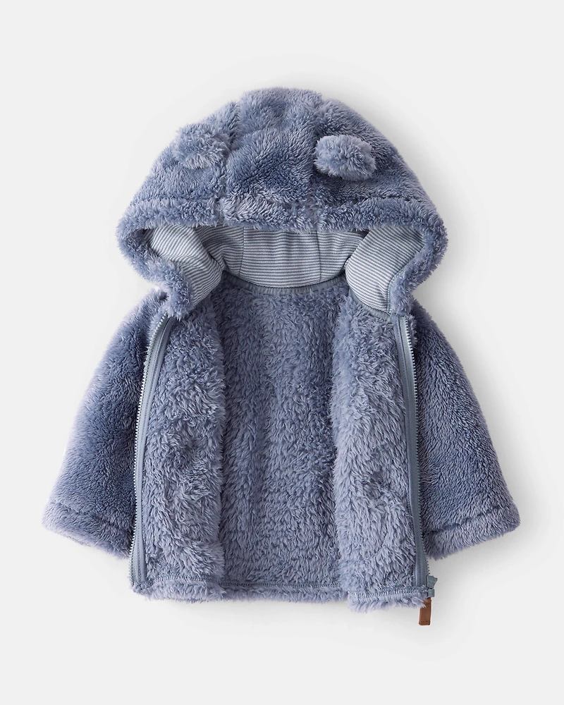 Baby Boy Sherpa Lined Long-Sleeve Sweater - Blue