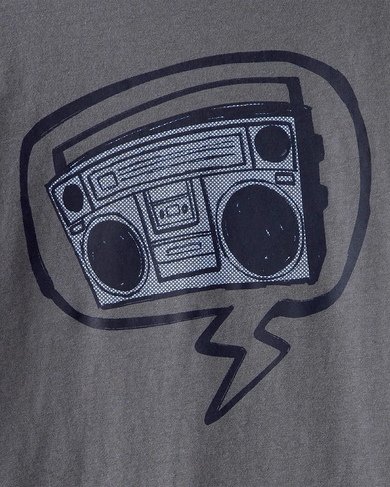 Boys Radio Long-Sleeve Graphic Tee - Grey