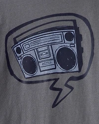 Boys Radio Long-Sleeve Graphic Tee - Grey