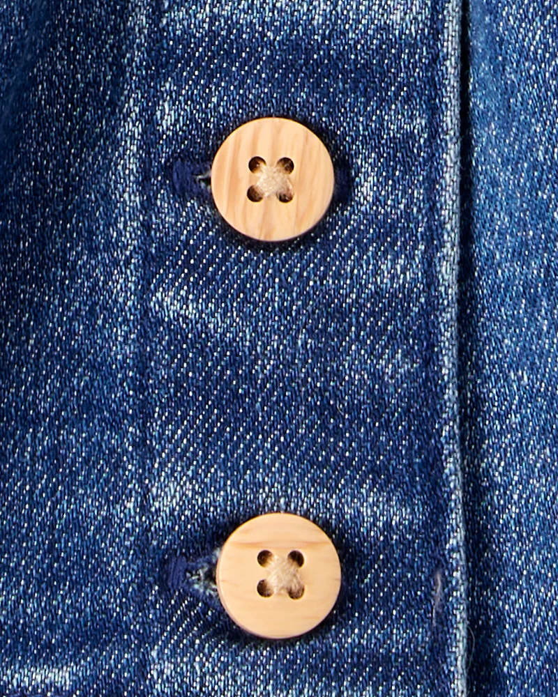 Baby Girl Denim Button-Front Skirt - Blue