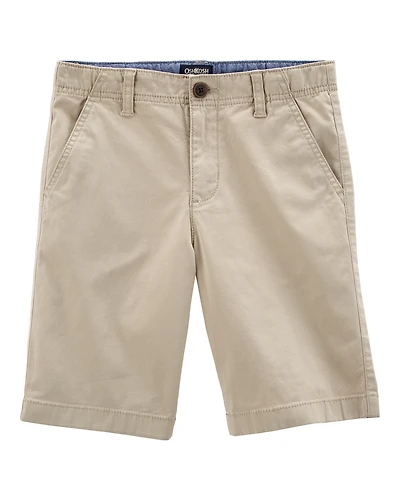 Kid Stretch Chino Uniform Shorts - Khaki