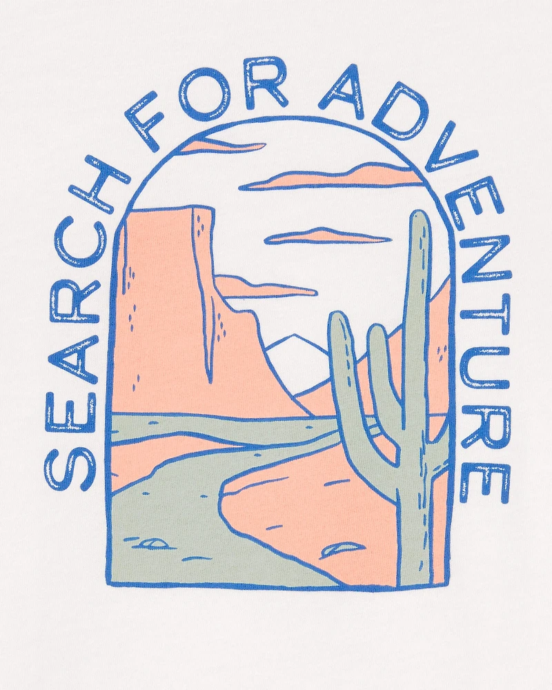 Toddler Adventure Short-Sleeve Graphic Tee - Cream