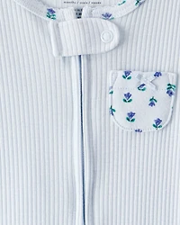 Baby Floral 2-Way Zip Ribbed Sleep & Play Pajamas