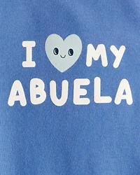 Baby Abuela Long-Sleeve Graphic Bodysuit - Blue