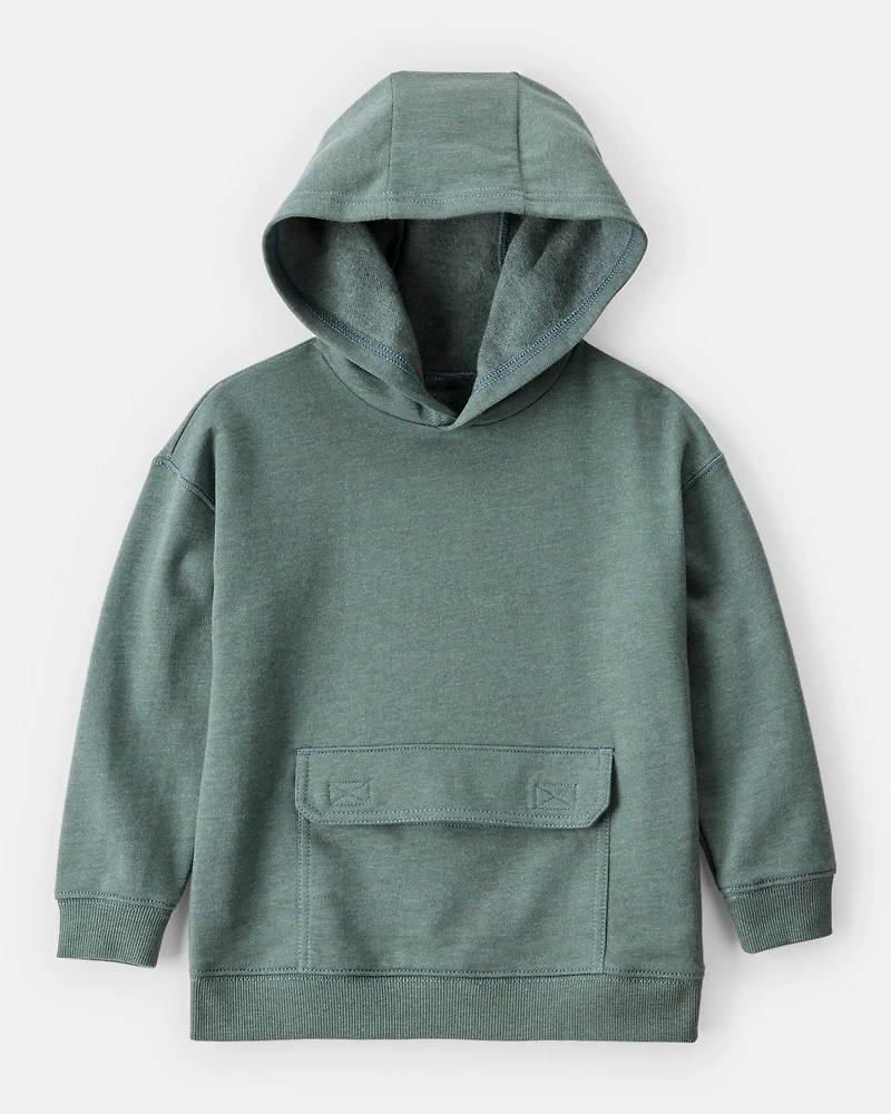 Toddler Boy Solid Fleece Long-Sleeve Hoodie - Green